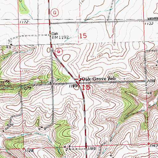 Topographic Map of Oak Grove School, WI