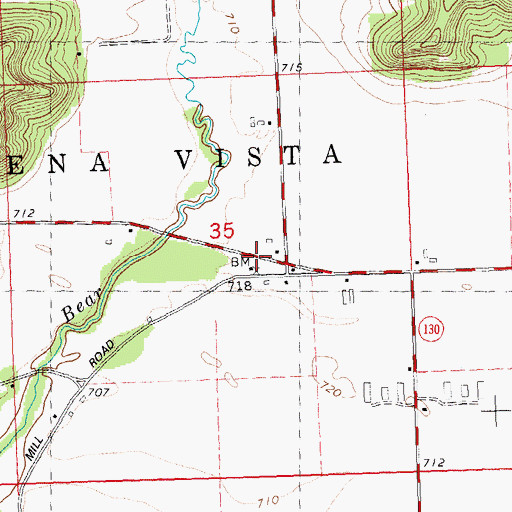 Topographic Map of Oak Grove School (historical), WI