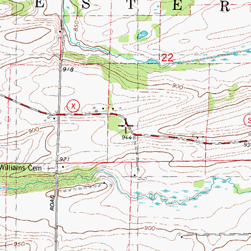 Topographic Map of Oak Grove School, WI