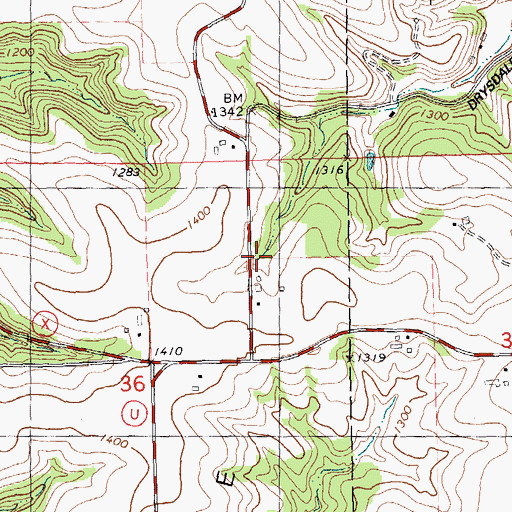 Topographic Map of Oak Grove School, WI