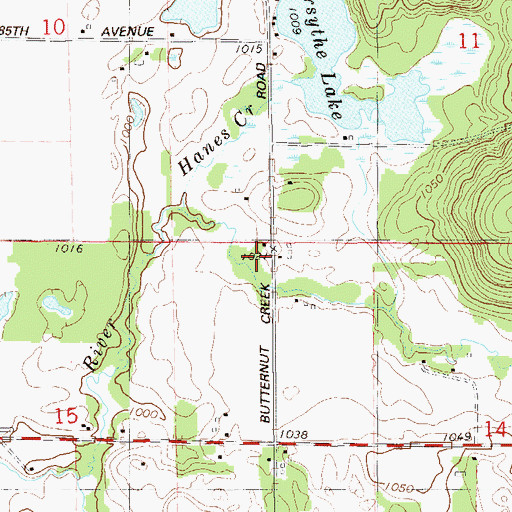 Topographic Map of Oak Hill School, WI