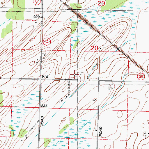 Topographic Map of Oak Hill School (historical), WI