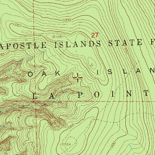 Topographic Map of Oak Island, WI