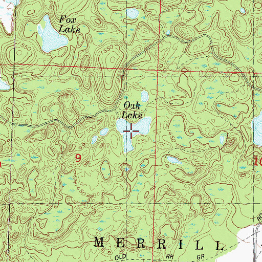 Topographic Map of Oak Lake, WI