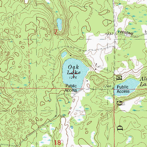 Topographic Map of Oak Lake, WI