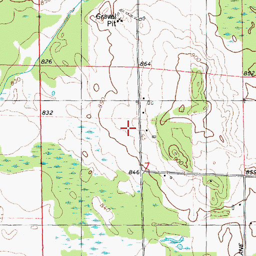 Topographic Map of Oak Park School, WI