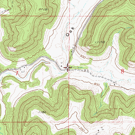 Topographic Map of Oak Valley, WI