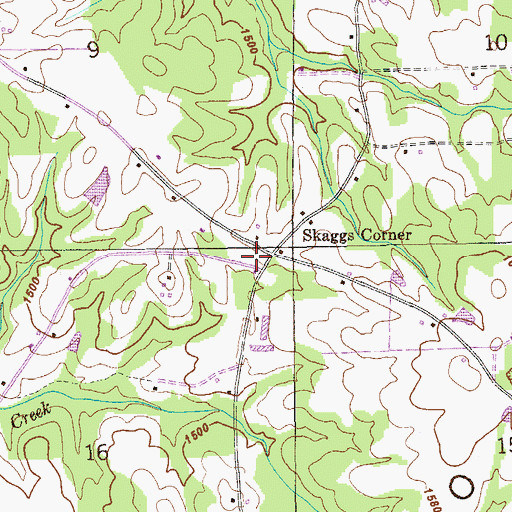 Topographic Map of Skaggs Corner, AL