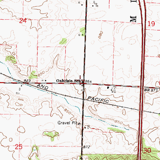 Topographic Map of Oakdale School, WI