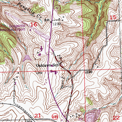Topographic Map of Oaklawn School, WI