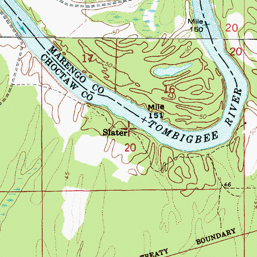 Topographic Map of Slater, AL