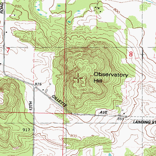 Topographic Map of Observatory Hill, WI
