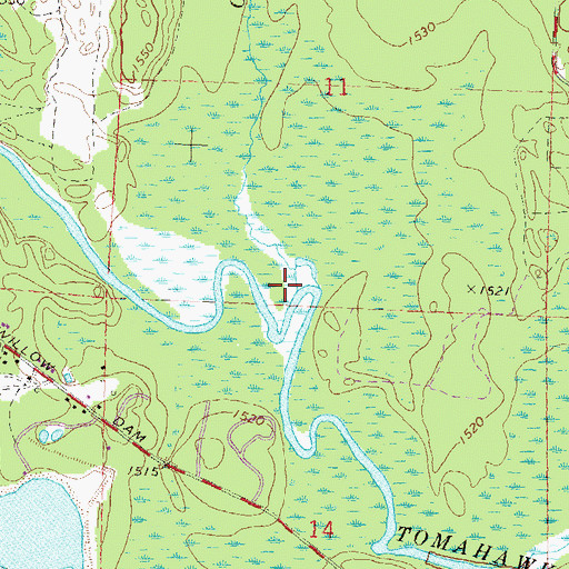 Topographic Map of Oelhafen Creek, WI