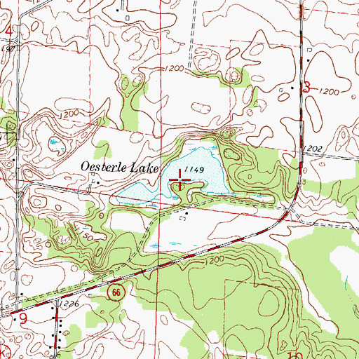Topographic Map of Oesterle Lake, WI
