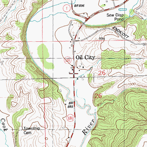 Topographic Map of Oil City, WI