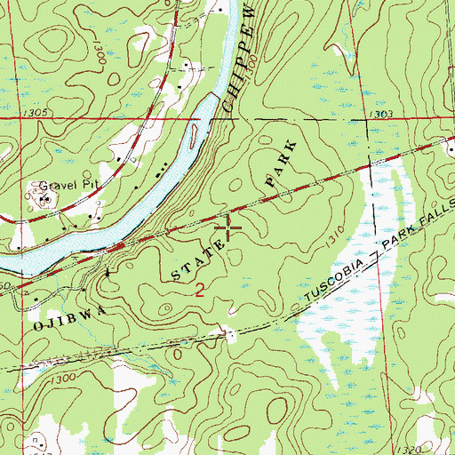 Topographic Map of Ojibwa State Park, WI