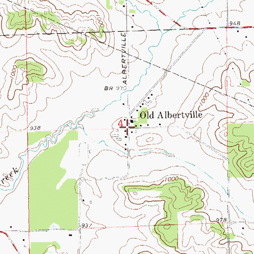 Topographic Map of Old Albertville, WI