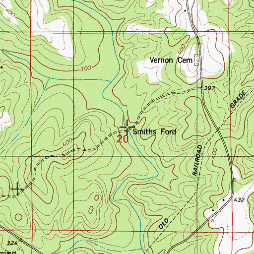 Topographic Map of Smiths Ford, AL
