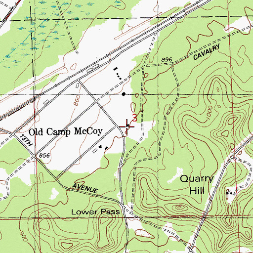 Topographic Map of Old Camp McCoy, WI