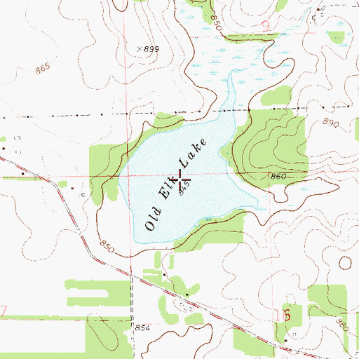 Topographic Map of Old Elk Lake, WI