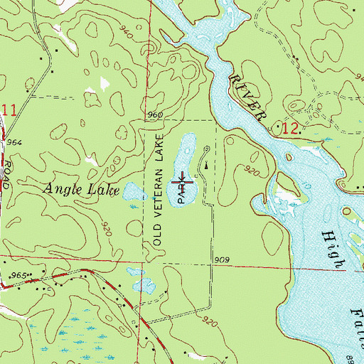 Topographic Map of Old Veteran Lake Park, WI