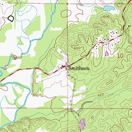 Topographic Map of Smithson, AL