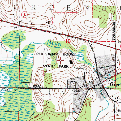 Topographic Map of Old Wade House State Park, WI