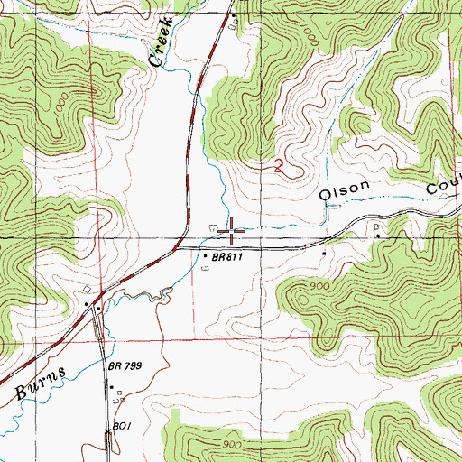 Topographic Map of Olson Coulee, WI