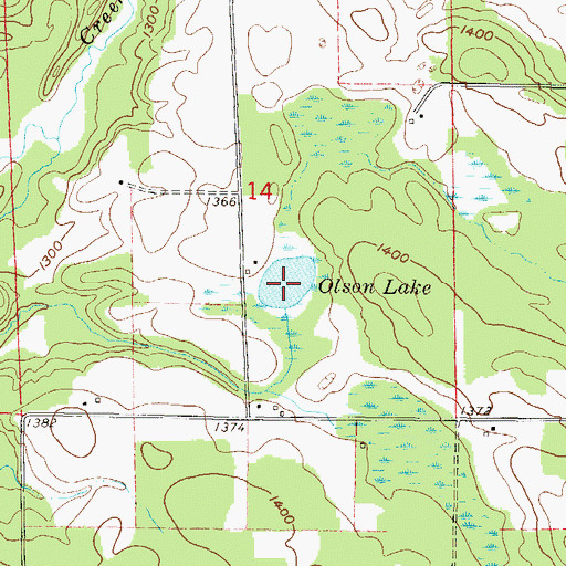 Topographic Map of Olson Lake, WI