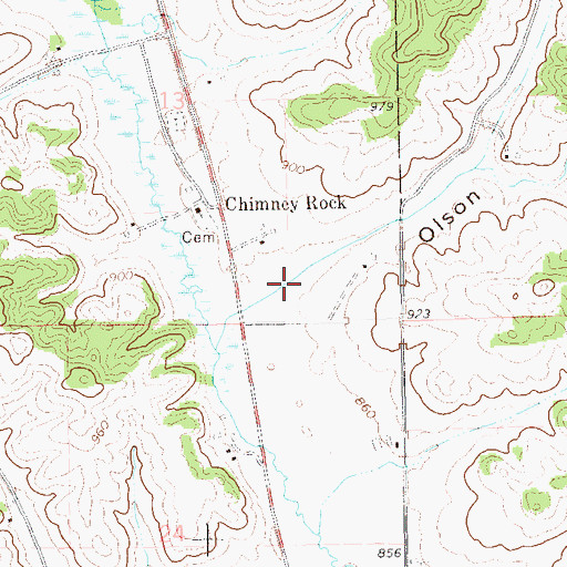Topographic Map of Olson Valley, WI