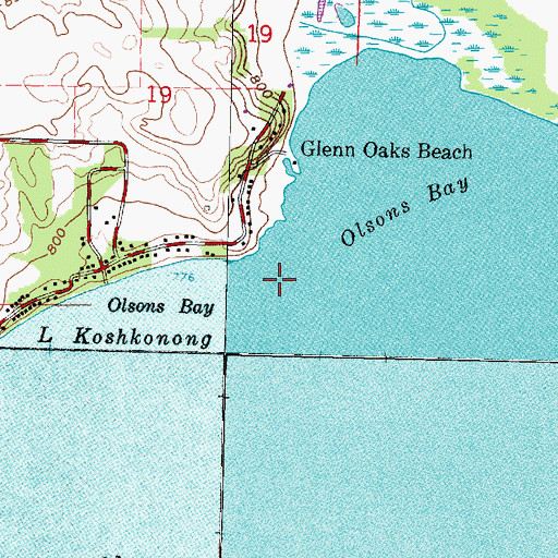 Topographic Map of Olsons Bay, WI