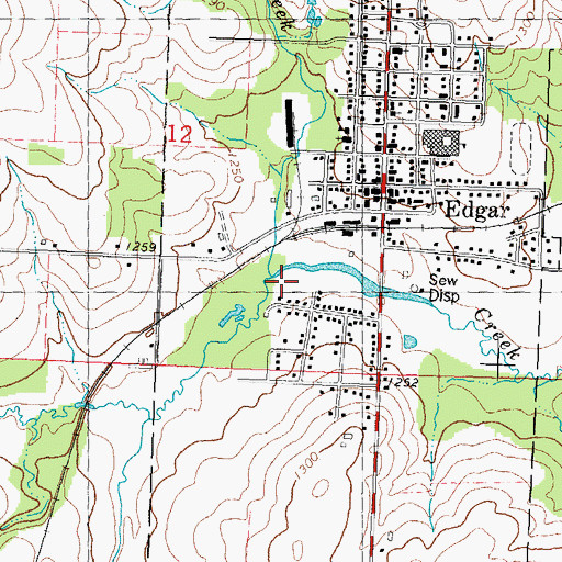 Topographic Map of Omar Creek, WI