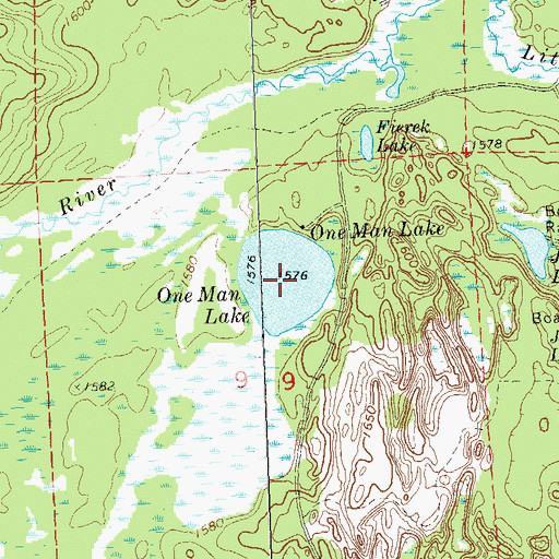 Topographic Map of One Man Lake, WI