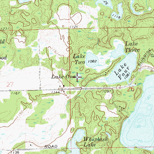 Topographic Map of Lake One, WI