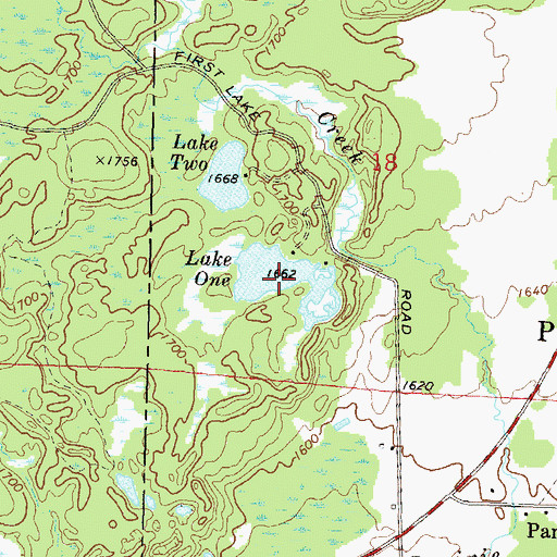Topographic Map of Lake One, WI