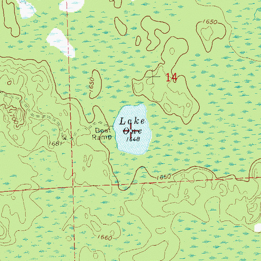 Topographic Map of Lake One, WI