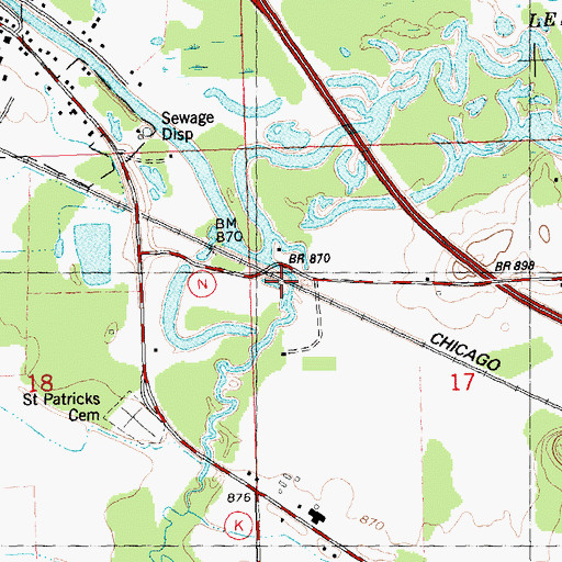 Topographic Map of Onemile Creek, WI