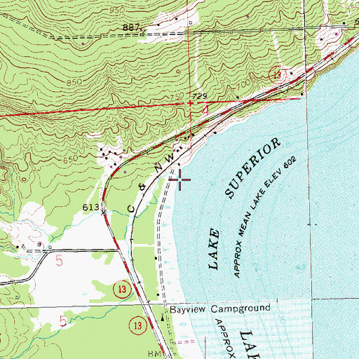 Topographic Map of Onion River, WI