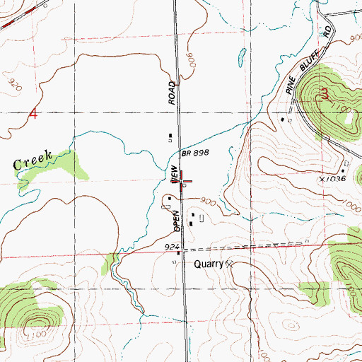 Topographic Map of Open View School, WI