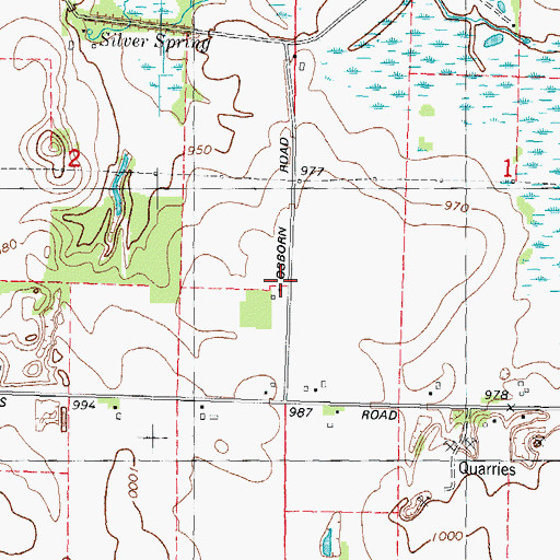 Topographic Map of Osborn School (historical), WI