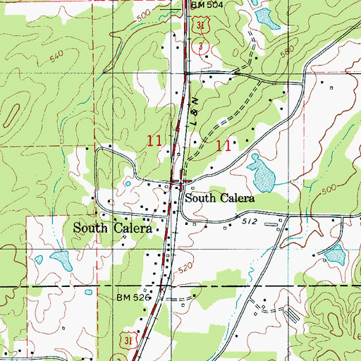 Topographic Map of South Calera, AL