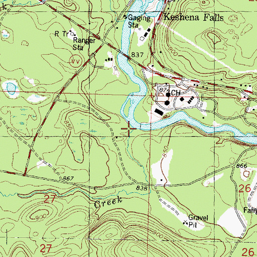 Topographic Map of Oshkosh Creek, WI