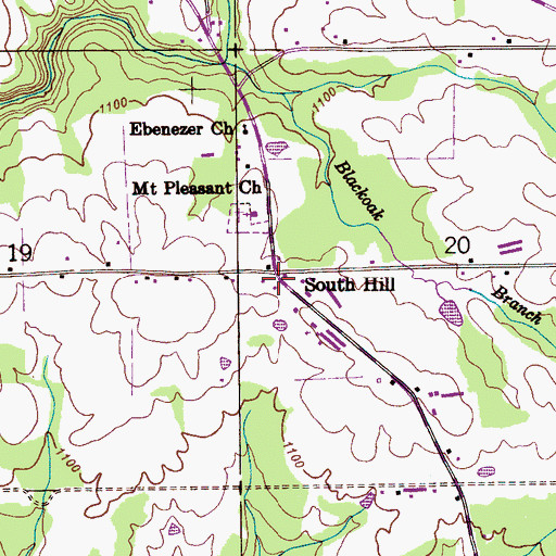Topographic Map of South Hill, AL