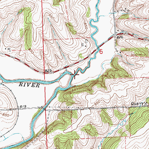 Topographic Map of Otter Creek, WI