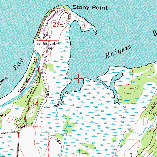 Topographic Map of Otter Creek, WI