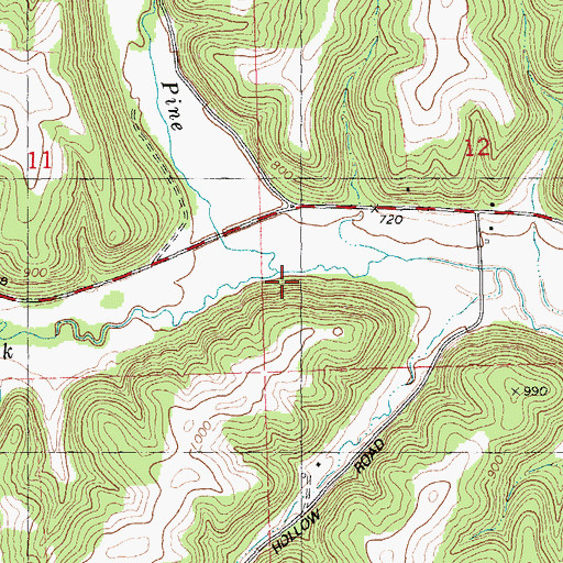 Topographic Map of Otter Creek, WI