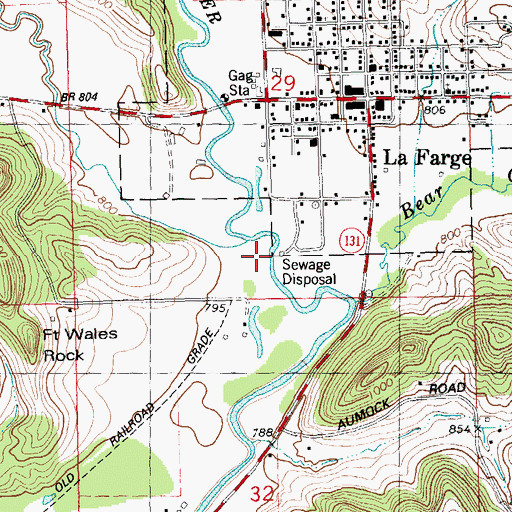 Topographic Map of Otter Creek, WI