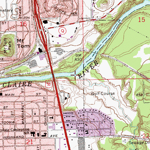 Topographic Map of Otter Creek, WI