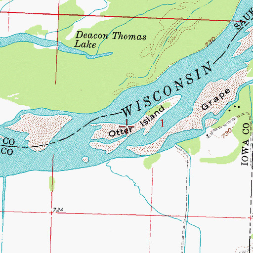Topographic Map of Otter Island, WI