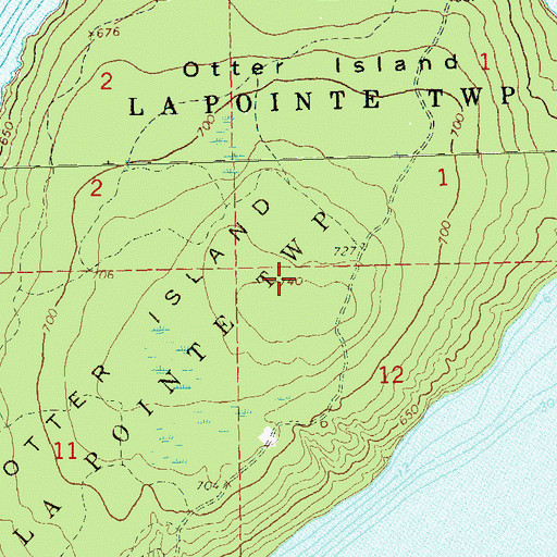 Topographic Map of Otter Island, WI